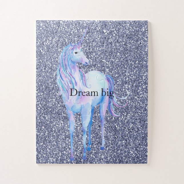 Purple Glitter Unicorn Jigsaw Puzzle (Vertical)
