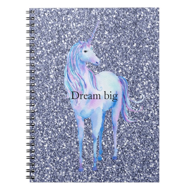 Purple Glitter Unicorn Notebook (Front)