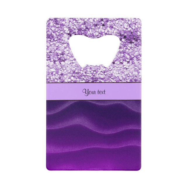 Purple Glitter & Wavy Sands Wallet Bottle Opener (Front)