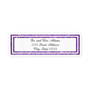 Purple Glittered Trim - Return Address Label
