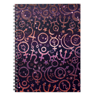 Purple Glittery Planetary Universe Space Planets Notebook