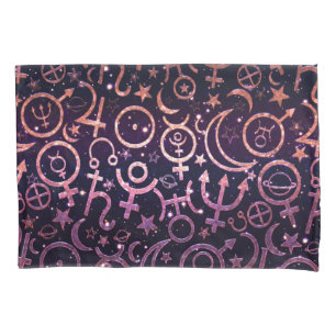 Purple Glittery Planetary Universe Space Planets Pillowcase