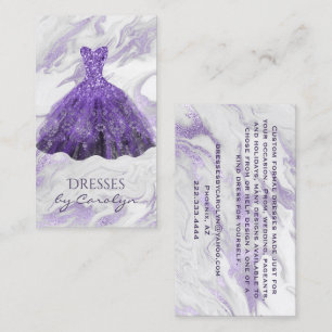 Purple Glittery Seamstress  Business Card