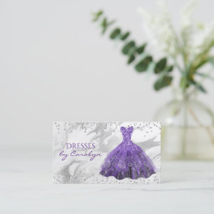 Purple Glittery Seamstress Business Card