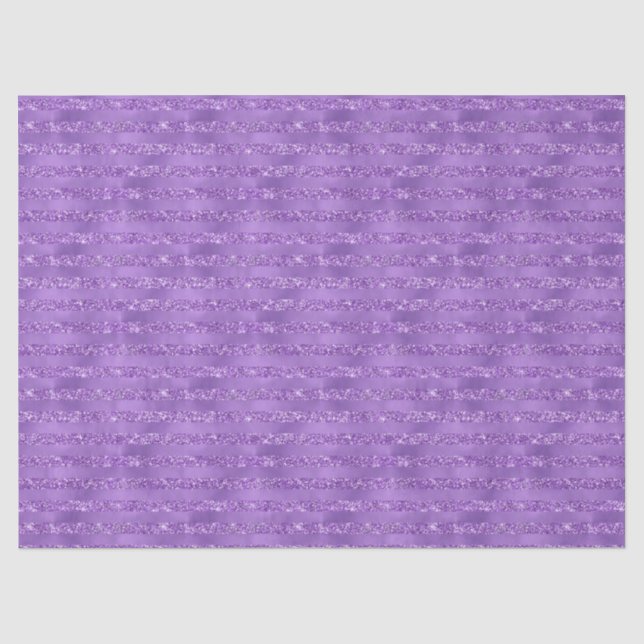 Purple Glittery Stripes Tissue Paper (Front)