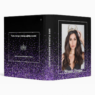 Purple Glitz Custom Pageant Binder