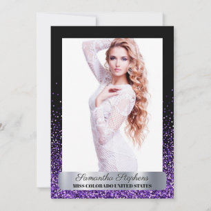 Purple Glitz Shimmer Pageant Autograph Card