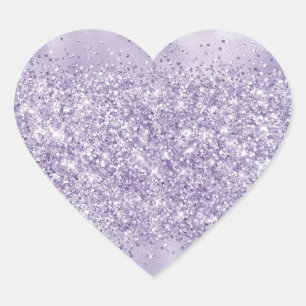 Purple Glitzy Glitter Heart Sticker