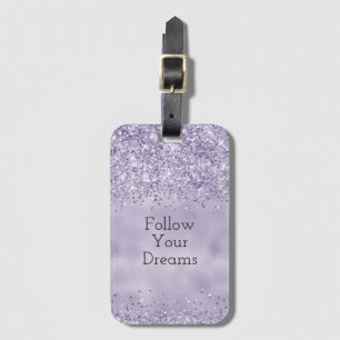 Purple Glitzy Glitter    Luggage Tag
