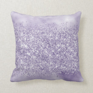 Purple Glitzy Glitter         Throw Pillow