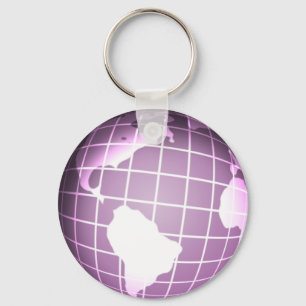 Purple Globe Keychain