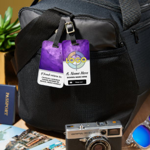 Purple Glow Logo Brand Marketing Custom ID Design Luggage Tag