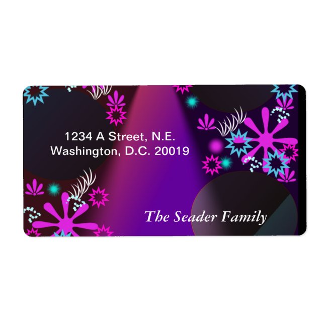 Purple Glow Personalized Return Address (Front)