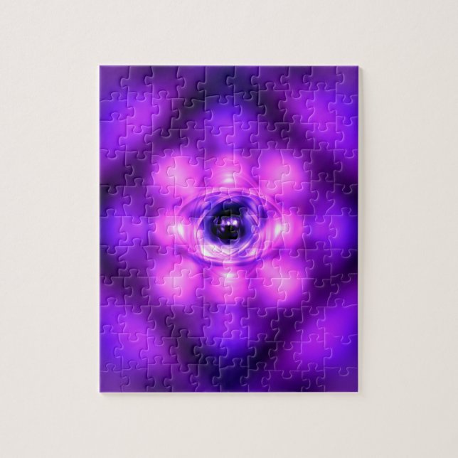 Purple glowing atom jigsaw puzzle (Vertical)