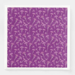 Purple glowing jelly fish pattern napkin
