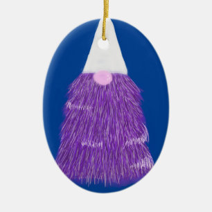 Purple Gnome fun Ceramic Ornament