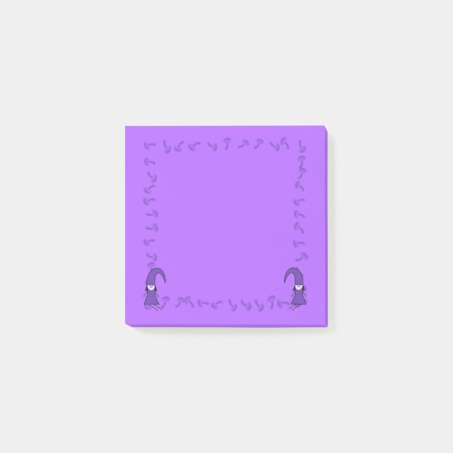 Purple Gnomes with Mushrooms Post-it Notes (Front)