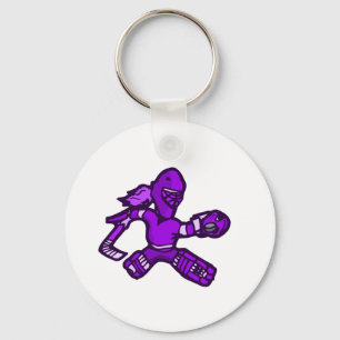 Purple Goalie Girl Keychain