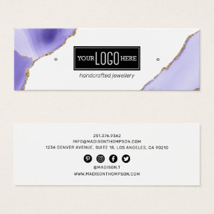 Purple & Gold Agate Earring Logo Display