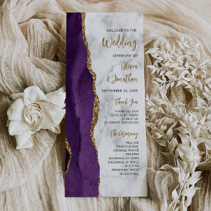 Purple Gold Agate Marbre Script Programme de maria