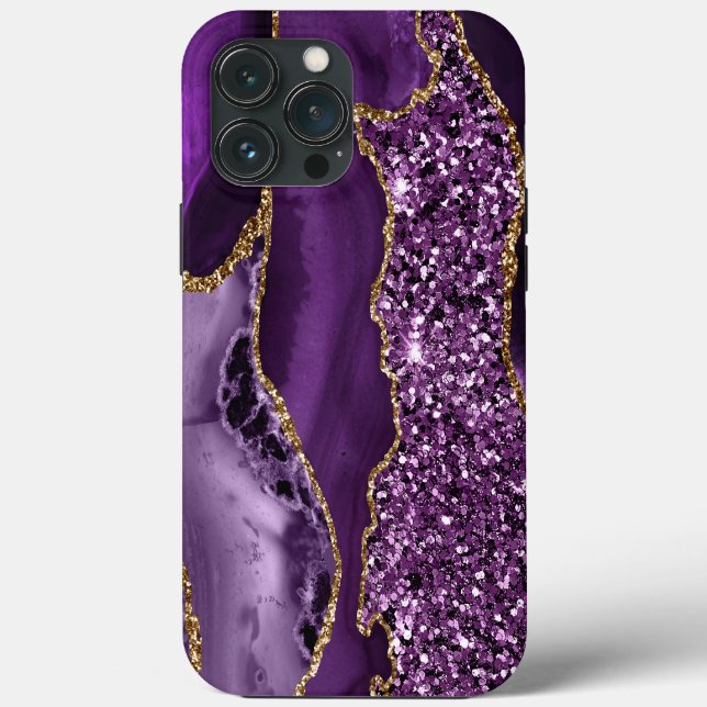 PURPLE & GOLD AGATE PATTERN Case-Mate iPhone CASE (Back)