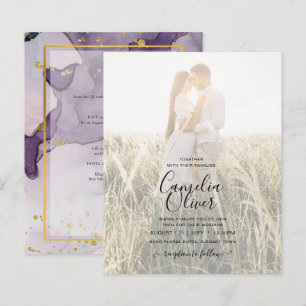 Purple Gold Alcohol INK Abstract PHOTO Wedding