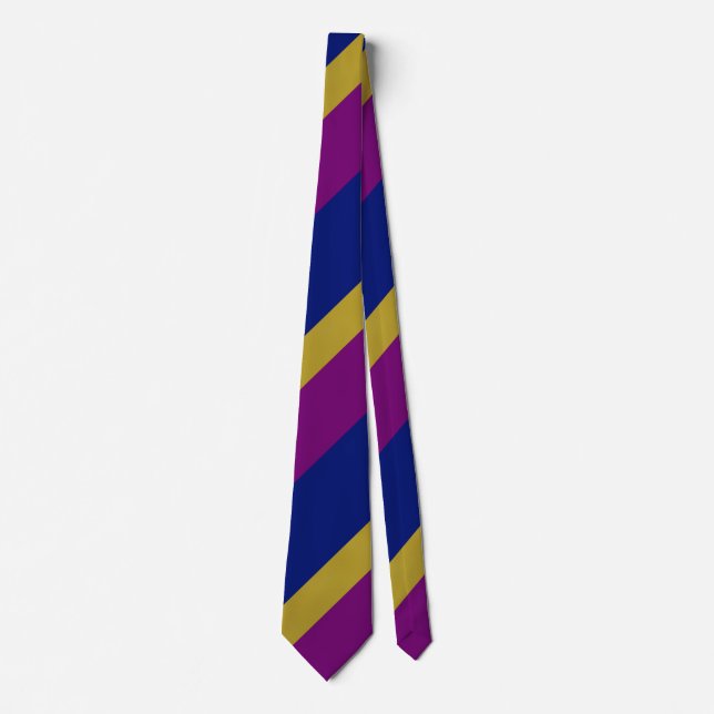 Purple Gold and Blue-Striped Tie (Front)