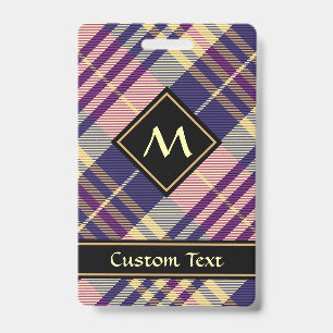 Purple, Gold and Blue Tartan Badge