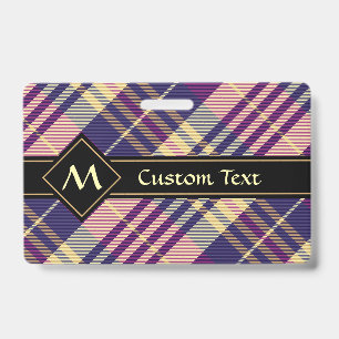 Purple, Gold and Blue Tartan Badge