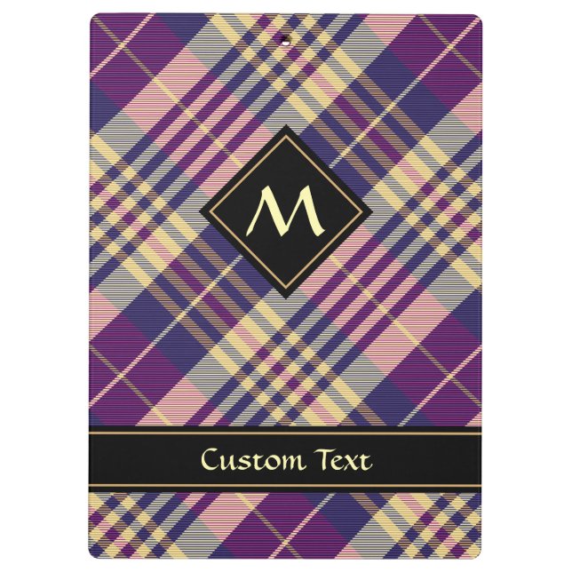 Purple, Gold and Blue Tartan Clipboard (Back)
