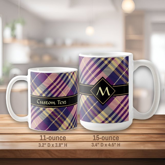 Purple, Gold and Blue Tartan Coffee Mug (Creator Uploaded)