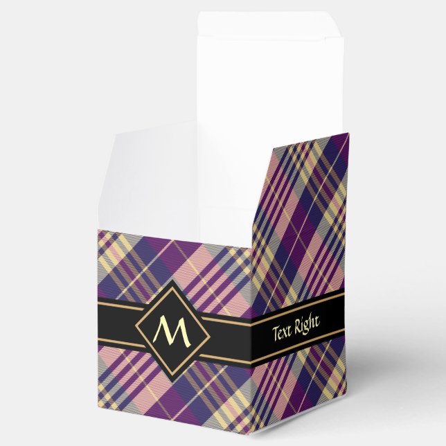 Purple, Gold and Blue Tartan Favor Box (Opened)