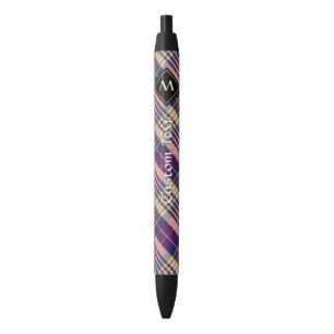 Purple, Gold and Blue Tartan Ink Pen