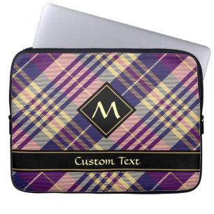 Purple, Gold and Blue Tartan Laptop Sleeve