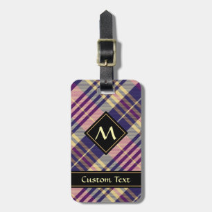 Purple, Gold and Blue Tartan Luggage Tag