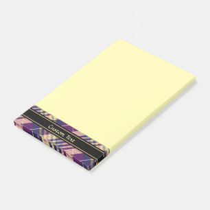 Purple, Gold and Blue Tartan Post-it Notes