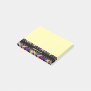 Purple, Gold and Blue Tartan Post-it Notes