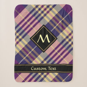 Purple, Gold and Blue Tartan Sherpa Blanket