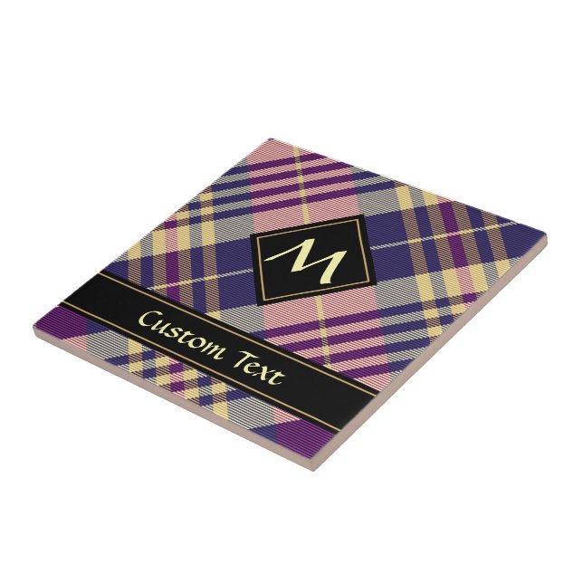 Purple, Gold and Blue Tartan Tile (Side)
