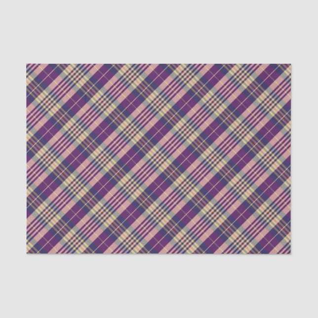 Purple, Gold and Blue Tartan Tissue Paper (Front)