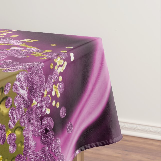 Purple, Gold and White Ombre Monogram | Ocean Tablecloth (In Situ)