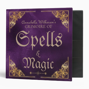 Purple & Gold Antique Grimoire Spellbook Binder