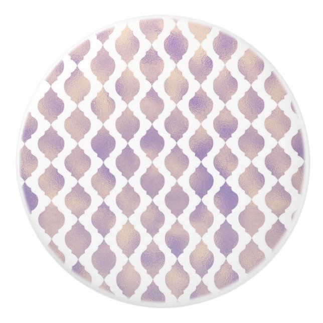 Purple Gold Arabian Moroccan Glam Indian Theme Ceramic Knob (Front)