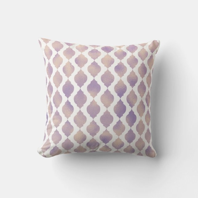 Purple Gold Arabian Moroccan Glam Indian Theme Throw Pillow (Front)