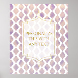 Purple Gold Arabian Moroccan Theme Custom Party Poster