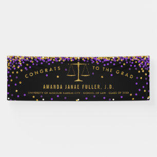 Purple & Gold Banner  Law School Graduation Party