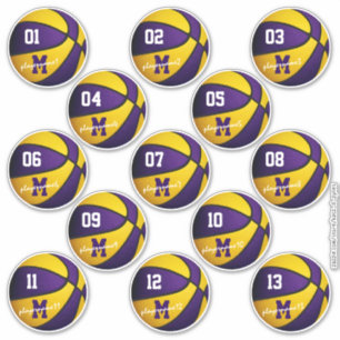 purple gold basketball custom 13 players names