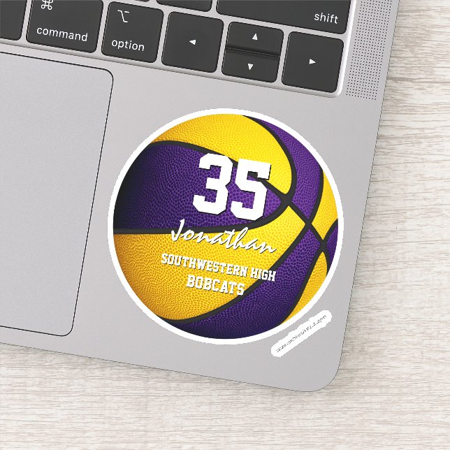 Purple gold basketball team colours boys girls (Detail)