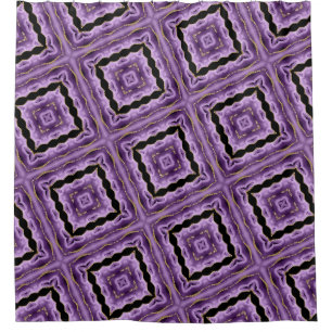 Purple Gold Black Geometric Abstract 