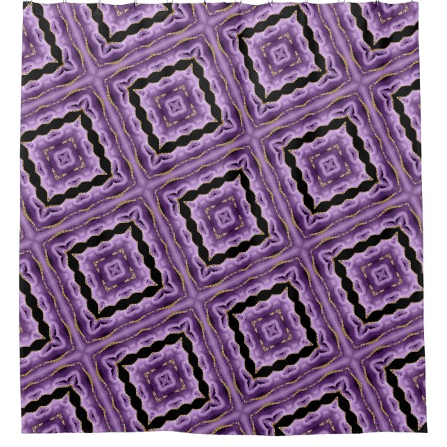 Purple Gold Black Geometric Abstract  (Front)